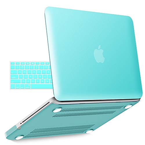 IBENZER MacBook Pro 13 Inch case A1278 Release 2012-2008, Plastic Hard Shell Case with Keyboard Cover for Apple Old Version Mac Pro 13 with CD-ROM, Aqua, P13TBL +1