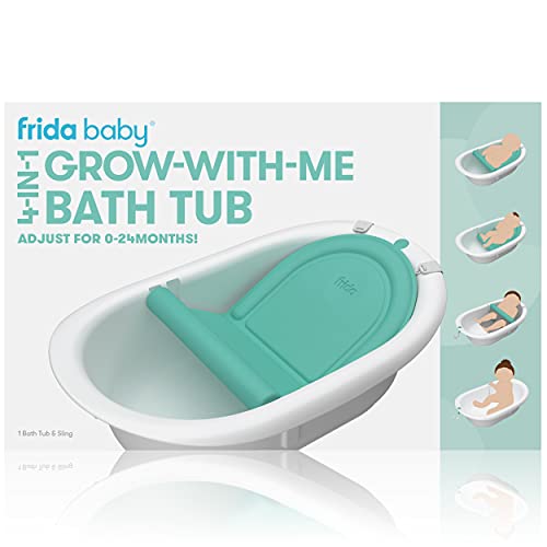 Frida Baby 4-in-1 Grow-with-Me Bath Tub| Transforms Infant Bathtub to Toddler Bath Seat with Backrest for Assisted Sitting in Tub