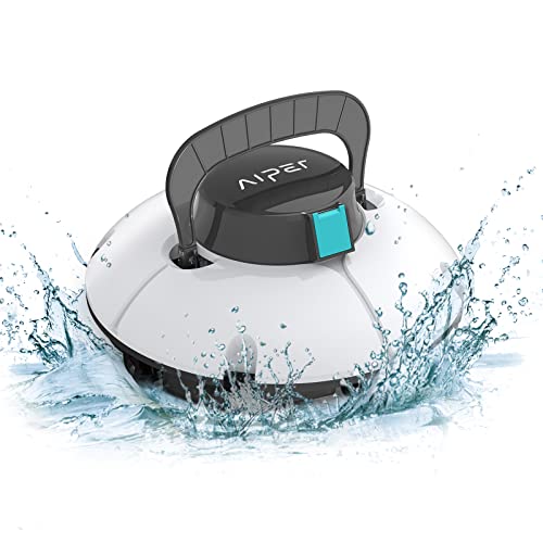 RENEWED AIPER Cordless Robotic Pool Cleaner, Pool Vacuum with Dual-Drive Motors, Self-Parking Technology, Lightweight, Perfect for Above-Ground/In-Ground Flat Pools up to 35 Feet (Lasts 50 Mins)