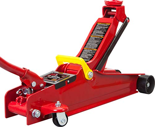 BIG RED T825051 Torin Hydraulic Low Profile Trolley Service/Floor Jack with Single Piston Quick Lift Pump, 2.5 Ton (5,000 lb) Capacity, Red