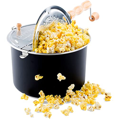 Franklin's Original Whirley Pop Stovetop Popcorn Machine Popper. Delicious & Healthy Movie Theater Popcorn Maker. FREE Organic Popcorn Kit. Makes Popcorn Just Like the Movies.