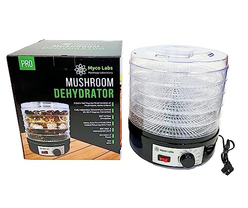 Myco Labs 350 Watt Mushroom Dehydrator with Adjustable Temperature Control and Extra Tall Trays