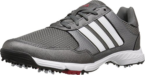 adidas Men's Tech Response Golf Shoe, Iron Metallic/White, 15 M US