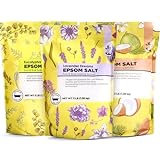 Epsom Salt for Soaking, Bath Salts with Lavender & Coconut & Eucalyplus Mint Scent 3 lb, Epsom Salts Bulk Spa Set for Women Relaxing 3 lb x 3 Pcs