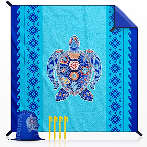 OCOOPA Diveblues Beach Blanket, Sand Free Mat Quick Drying, Large and Compact, Easy Carring, Perfect for Beach Yoga, Outdoor Music Festival, Travel Camping Gifts
