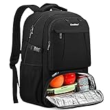 CoolBELL Lunch Backpack 15.6 Inches Laptop Backpack Bags with Insulated Compartment / USB Port Water-resistant Hiking School Backpack for College Student Business Work Travel Men Women (Black)