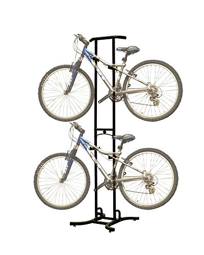 Stoneman Sports DBR-820 Sparehand Freestanding Adjustable 2-Bike Storage Rack for All Frames Types, Black Finish