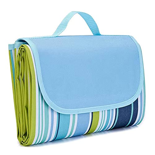 LRUUIDDE Extra Large 80'x 80' Beach Blanket, Outdoor Picnic Blankets, Waterproof Sandproof Portable Blankets, Foldable and Lightweight for Spring Summer Camping, Beach, Park (Blue, 80x80 in)