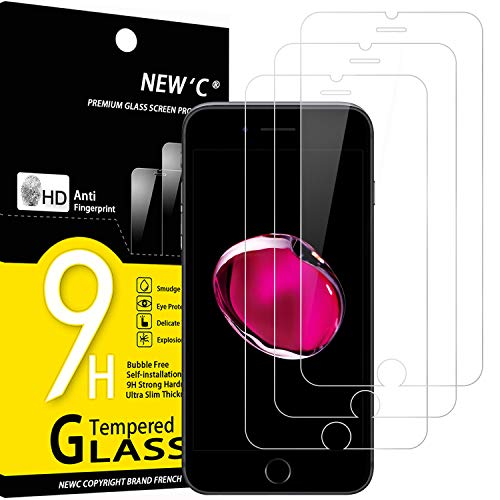 NEW'C [3 Pack] Designed for iPhone 8/7 (4.7') Screen Protector Tempered Glass, Case Friendly Ultra Resistant