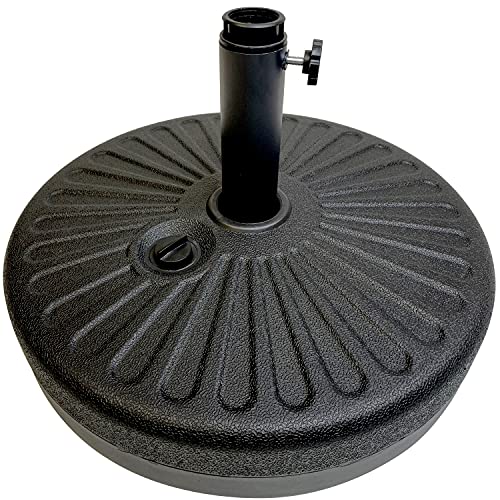 EasyGo Round Umbrella Base Weight � Black Finish �50 Pound Water or Sand Weighted Plastic Universal Stand