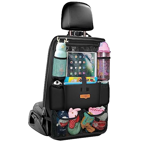 SURDOCA Car Organizers and Storage, Upgraded Car Seat Organizer with 11-inch Touch Screen Tablet Holder, Backseat Car Organizer with 9 Pockets, Car Seat Protector Road Trip Essentials for Kids, 1 Pack