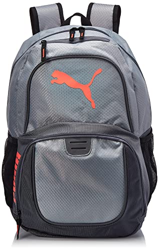 PUMA unisex adult Evercat Contender Backpack, Grey/Coral, One Size US