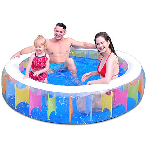 Inflatable Pool Backyard Kiddie Pool Blow up Pools for Outside Portable Water Pool for Toddler Kiddie Children and Adults Swimming 75' X 20' Round Baby Wading Pools up to 3 Year Summer Indoor Garden
