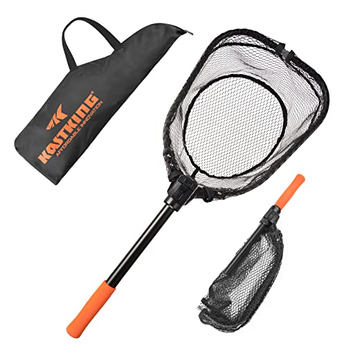 KastKing Brutus Fishing Net, Fish Landing Net, Lightweight & Portable Fishing Net with Soft EVA Foam Handle, Holds up to 44lbs/20KG, Fish-Friendly Mesh for a Safe Release, PVC S