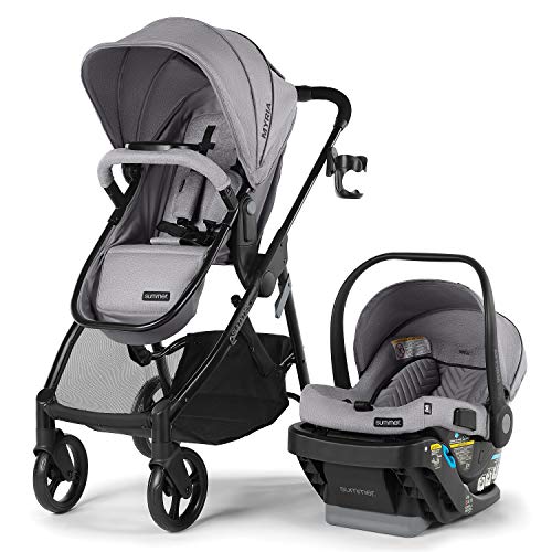 Summer Myria Modular Travel System with The Affirm 335 Rear-Facing Infant Car Seat, Stone Gray  – Convenient Stroller and Car Seat with Advanced Safety Features