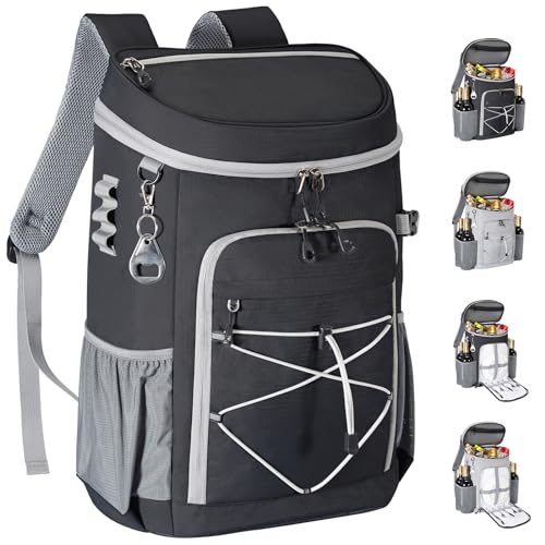Cooler Backpack, 33 Cans Backpack Cooler Insulated Leak Proof, Portable Lightweight Beach Camping Picnic Thermal Backpack, Soft Ice Chest Cooling Bag Lunch Backpack for Men Women
