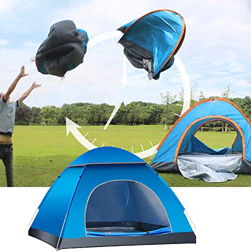 LHLHO 2 Person Instant Pop Up Lightweight Camping Tent, Outdoor Easy Set Up Automatic Family Travel Tent,Portable Backpacking Waterproof Windproof Anti-UV Sun Shelter Tent (Blue)