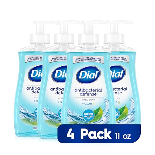 Dial Antibacterial Liquid Hand Soap, Spring Water, 11 fl oz (Pack of 4)