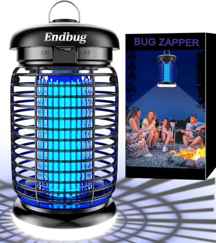 Endbug Bug Zapper, Bug Zapper Outdoor Indoor with LED Light, Electric Mosquito Zapper Fly Zapper, Waterproof Mosquito Killer Insect Zapper Fly Trap for Outside Patio Garden Backyard Home, Plug in