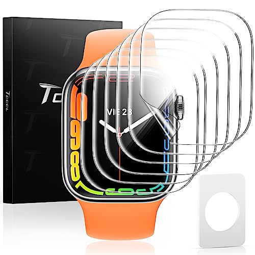 TOCOL 6 Pack Screen Protector for Apple Watch 45mm Series 9/8/7, iWatch 45mm(2023) [HD Clear] [Scratch Resistant] [Bubble Free] [Easy Installation] Ultra-thin TPU Flexible Soft Film,45mm