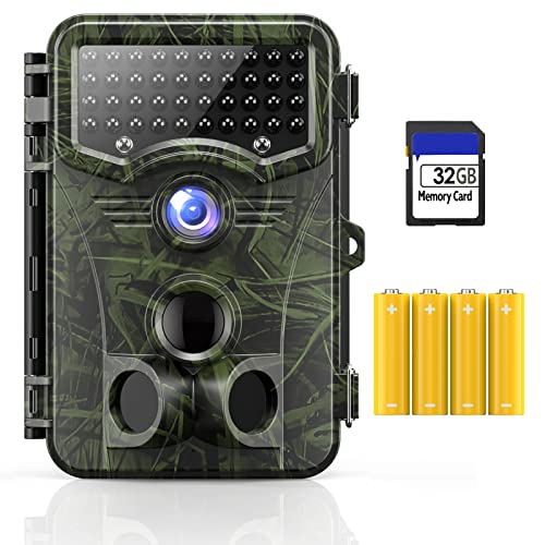 Vikeri 4K 32MP Trail Camera, Game Camera with Night Vision 0.1s Trigger Time Motion Activated 120°Wide Camera Lens, IP66 Hunting Camera with 40pcs No Glow Infrared LED 2.4''LCD for Wildlife Monitoring