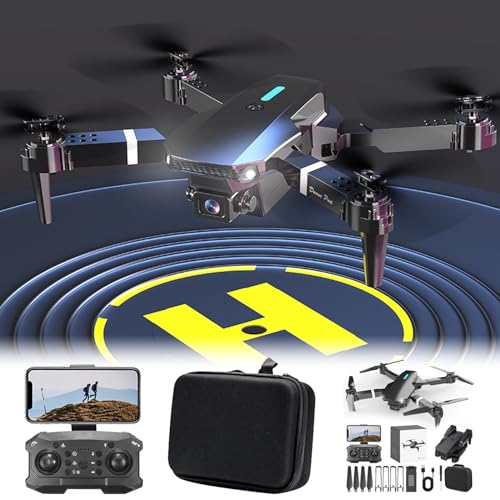2024 New Mini Drone with Camera, Foldable Aerial Photography Drone 1080P HD Video FPV RC Drones Quadcopter, Headless Mode, 360 Flip, Long Battery Life, Toys Gifts for Kids Adults Beginner (Black)