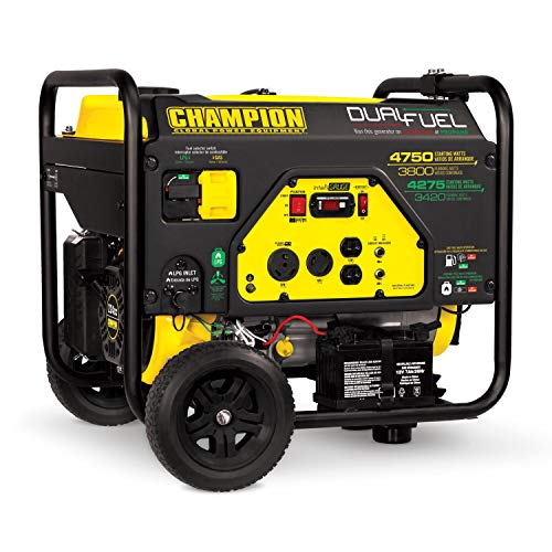 Champion Power Equipment 76533 4750/3800-Watt Dual Fuel RV Ready Portable Generator with Electric Start