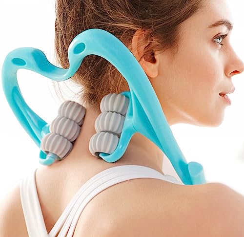 Neck massager, Neck massager roller, neck roller, Neck and Shoulder Handheld Massager with 6 Balls Massage Point, Neck Pain Relief Massager for Deep Tissue in Neck, Back, Shoulder, Waist, and Legs