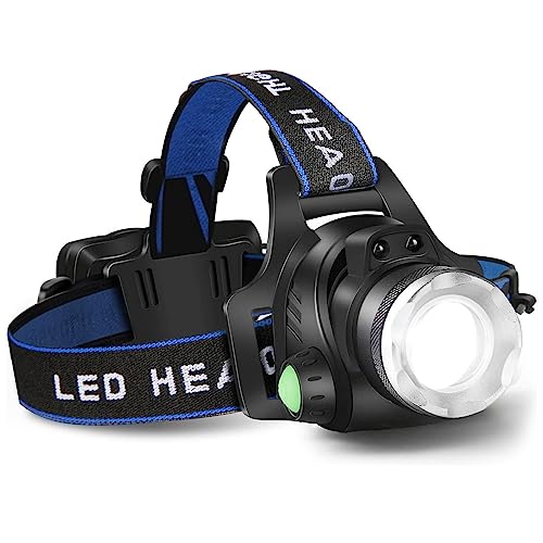 CUGHYS Headlamp Flashlight, USB Rechargeable Led Head Lamp, IPX4 Waterproof T004 Headlight with 4 Modes and Adjustable Headband, Perfect for Camping, Hiking, Outdoors, Hunting（One PCS