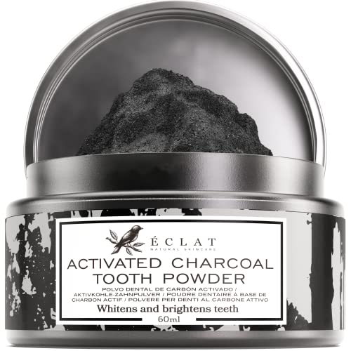 Organic Activated Charcoal Powder Teeth Whitening from Coconut - Carbon Activated Charcoal Teeth Whitening Powder and Stain Remover - Natural Teeth Whitening Safe for Gums and Enamel - Eclat Skincare