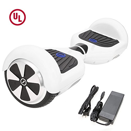 SURFUS 6.5' Waterproof Hoverboard with Buffing Shell UL 2272 Certified Self-Balancing Scooter with LED Lights, White