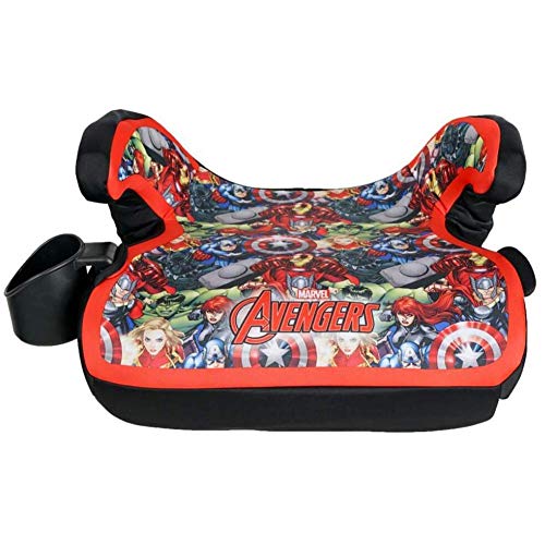 KidsEmbrace Marvel Avengers Group Backless Booster Car Seat with Seatbelt Positioning Clip, Red, Blue, Yellow, and Green