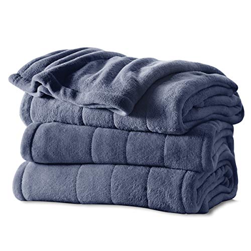 Sunbeam Heated Blanket | Microplush, 10 Heat Settings, Lagoon Blue, Full - BSM9KFS-R531-16A00