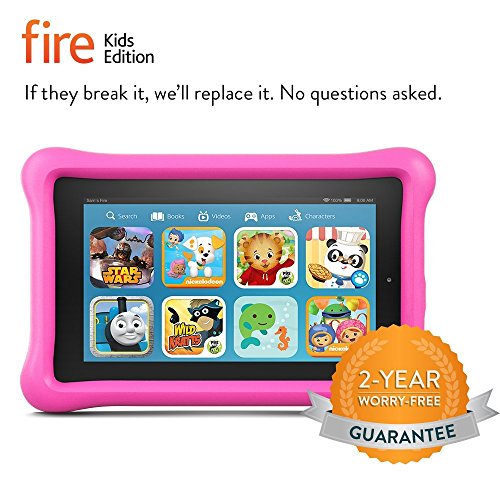 Fire Kids Edition Tablet, 7' Display, 16 GB, Pink Kid-Proof Case (Previous Generation - 5th)