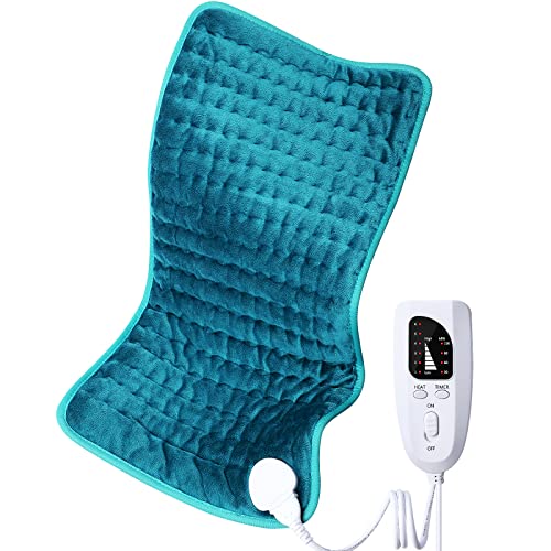 Electric Heating pad for Back/Shoulder/Neck/Knee/Leg Pain, Cramps and Arthritis Relief, 6 Fast Heating Settings, Auto-Off, Machine Washable, Moist Dry Heat Options, Extra Large 12'x24'