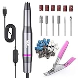 Electric Nail Drill- Professional Portable Manicure Pedicure E-File Kit with Acrylic Fake Nail Clipper for Shaping, Polishing, Removing Acrylic Gel Nails