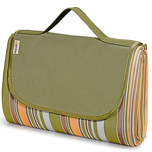 GORDITA Extra Large Picnic & Outdoor Blanket for Water-Resistant Handy Mat Tote Great for Outdoor Beach, Hiking Camping on Grass Waterproof Sand Proof (Green)