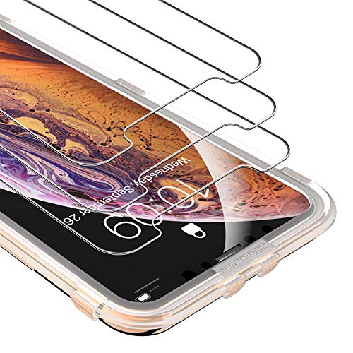 UNBREAKcable 3-Pack Screen Protector for iPhone X/iPhone XS/iPhone 11 Pro 5.8', 9H Premium Tempered Glass Screen Protector for iPhone X/iPhone XS/iPhone 11 Pro [Easy Install, No Bubble, Anti-Scratch]