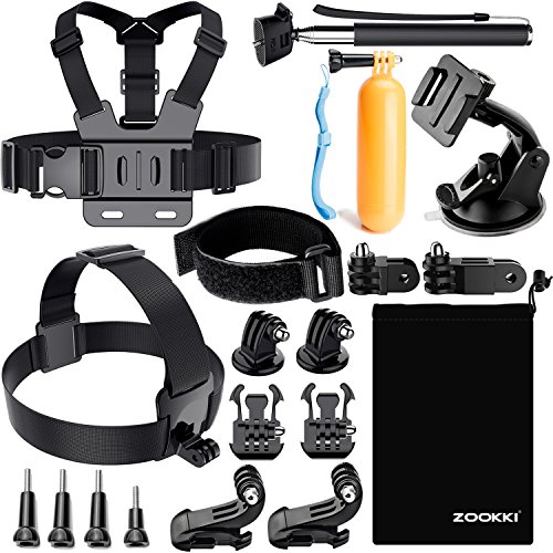 Zookki Accessories Kit for Gopro Hero 9 8 7 6 5 4, Action Camera Accessories for Xiaomi Yi 4K/WiMiUS/Lightdow/DBPOWER