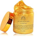 24K Gold Facial Mask — Rejuvenating Anti-Aging Face Mask — Face Mask For Flawless Skin — Reduces Fine Lines & Wrinkles — Clears Acne, Minimizes Pores — Moisturizes & Firms Up Your Skin By White Naturals
