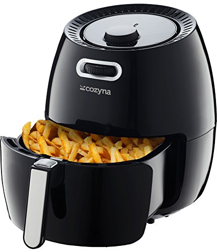 Air Fryer XL by Cozyna (5.8QT) with airfryer cookbook (over 50 recipes) and a basket divider
