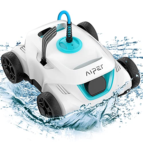 AIPER Automatic Pool Cleaner, Second Generation Robotic Pool Vacuum with Dynamic Dual-Drive Motors, Bottom Brush, 33ft Swivel Floating Cable, Ideal for Above/In Ground Pool Floor Cleaning