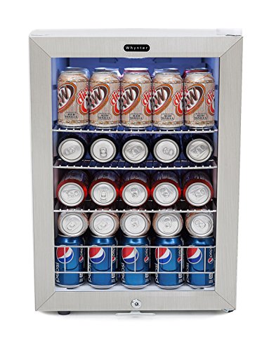 Whynter BR-091WS, 90 Can Capacity Stainless Steel Beverage Refrigerator with Lock, White