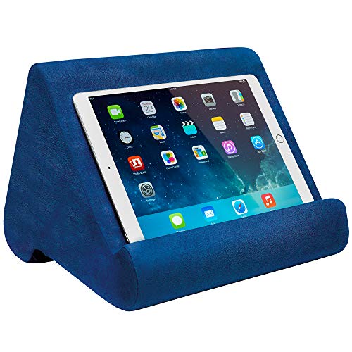 Ontel Pillow Pad Ultra Multi-Angle Soft Tablet Stand, Blue - Comfortable Angled Viewing for iPad, Tablets, Kindle, Smartphones, Books, Magazines, and More