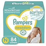 Diapers Newborn/Size 0 ( 10 lb), 84 Count - Pampers Swaddlers Disposable Baby Diapers, Super Pack (Packaging May Vary)
