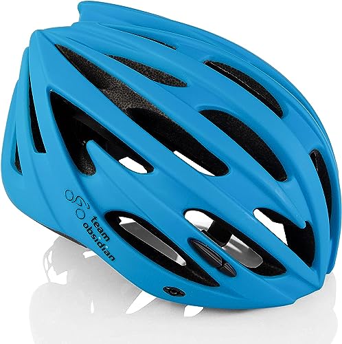 TeamObsidian Bicycle Helmet - for Adult Men and Women - Model G1342 - Color Blue - Size S/M 54cm-58cm