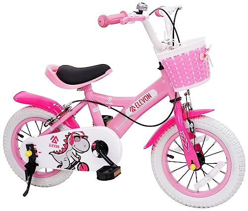 Elevon Kids Bike Kids Bicycle with Kickstand and Basket, 18-inch, Pink