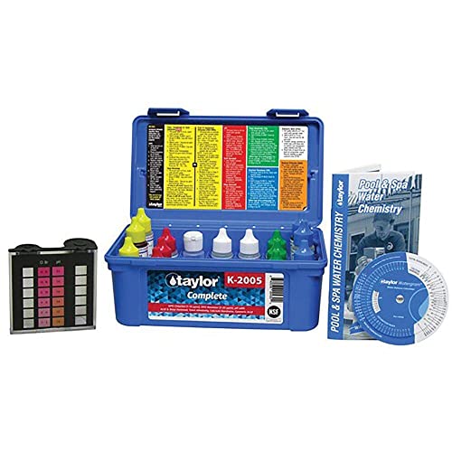 Taylor K2005 High Range Swimming Pool Total and Free Chlorine Bromine Alkalinity Calcium Hardness Base and Acid Demand pH DP Test Kit