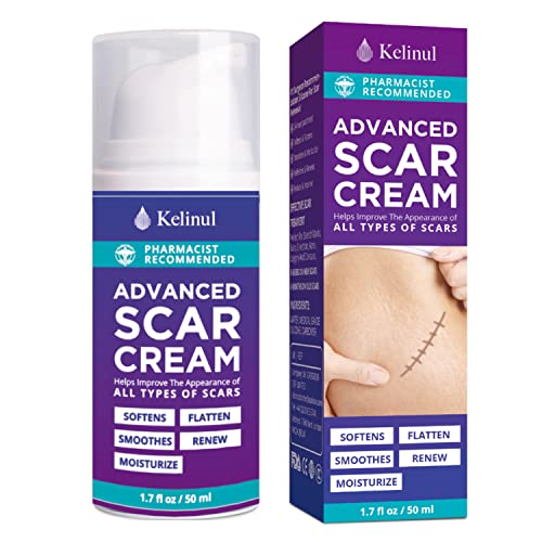 Kelinul Advanced Scar Cream - Silicone Scar Gel for Scars - Medical Grade Silicone Scar Removal Crean for C-Section & Keloid Surgery, Burn, Acne, Tummy Tuck - 1.7 oz
