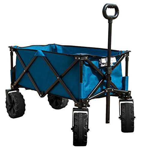 Timber Ridge Folding Camping Wagon/Cart - Collapsible Sturdy Steel Frame Garden/Beach Wagon/Cart